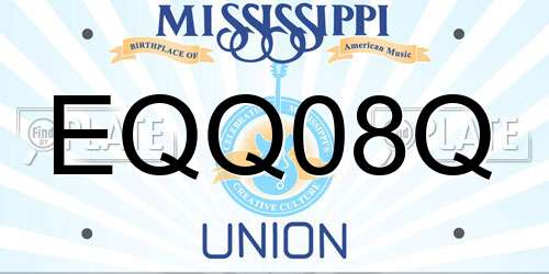 EQQ08Q Mississippi License Plate