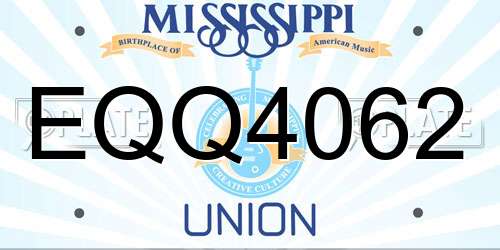 EQQ4062 Mississippi License Plate