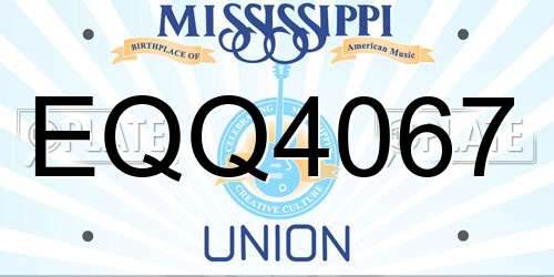 EQQ4067 Mississippi License Plate