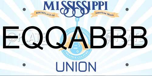 EQQABBB Mississippi License Plate