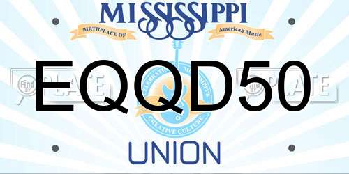 EQQD50 Mississippi License Plate