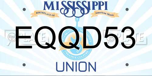 EQQD53 Mississippi License Plate