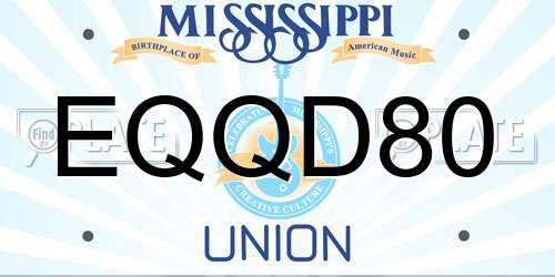 EQQD80 Mississippi License Plate