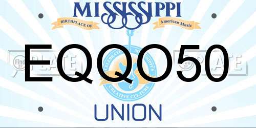 EQQO50 Mississippi License Plate