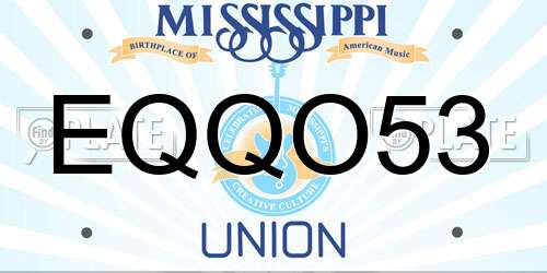 EQQO53 Mississippi License Plate