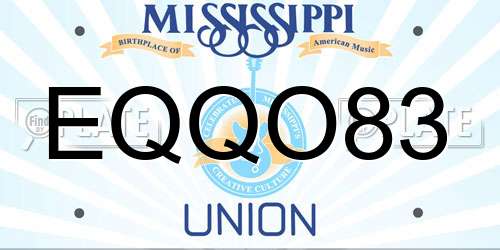 EQQO83 Mississippi License Plate