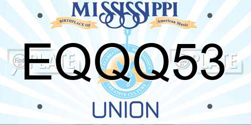 EQQQ53 Mississippi License Plate