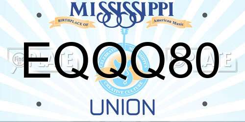 EQQQ80 Mississippi License Plate