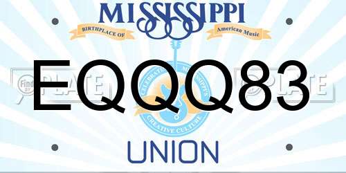 EQQQ83 Mississippi License Plate
