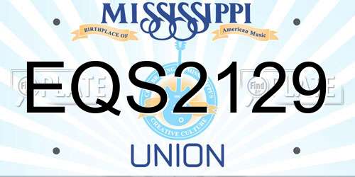 EQS2129 Mississippi License Plate