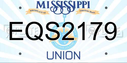 EQS2179 Mississippi License Plate