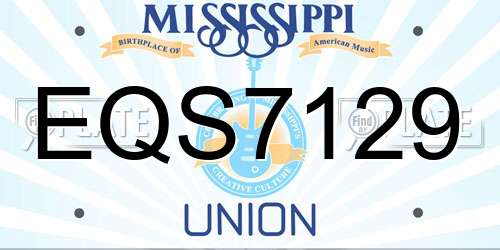 EQS7129 Mississippi License Plate