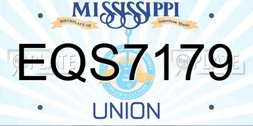 EQS7179 Mississippi License Plate