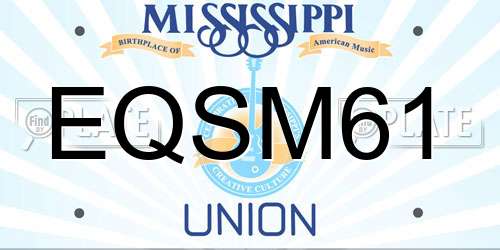 EQSM61 Mississippi License Plate