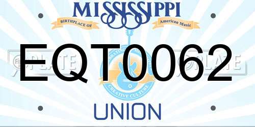 EQT0062 Mississippi License Plate