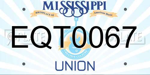 EQT0067 Mississippi License Plate
