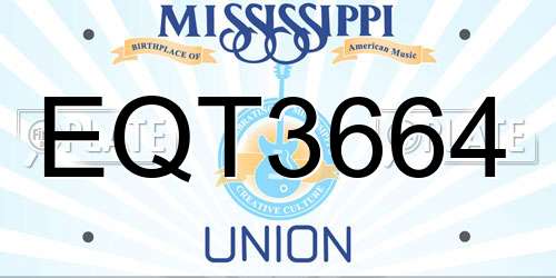 EQT3664 Mississippi License Plate