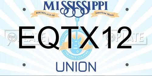 EQTX12 Mississippi License Plate