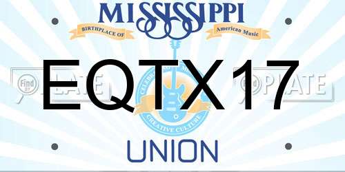 EQTX17 Mississippi License Plate