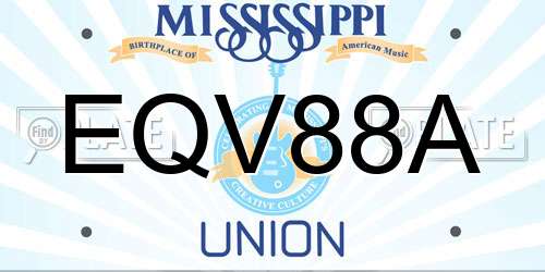 EQV88A Mississippi License Plate