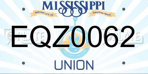 EQZ0062 Mississippi License Plate