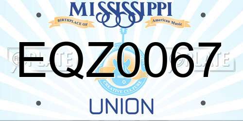 EQZ0067 Mississippi License Plate