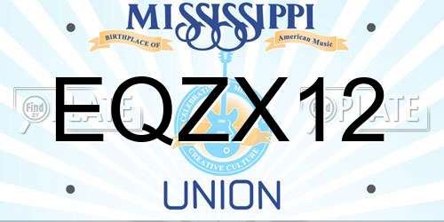 EQZX12 Mississippi License Plate