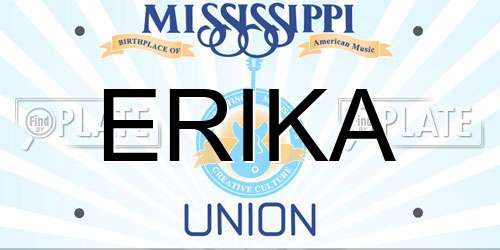 ERIKA Mississippi License Plate