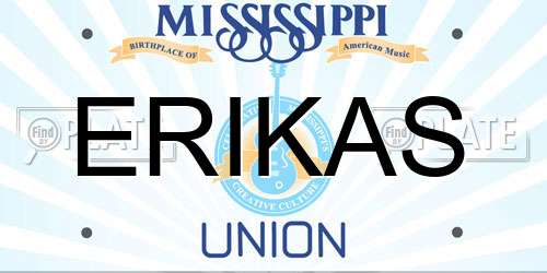 ERIKAS Mississippi License Plate
