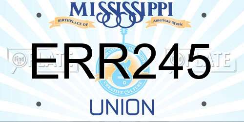 ERR245 Mississippi License Plate