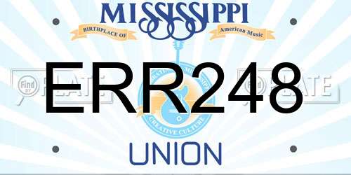 ERR248 Mississippi License Plate