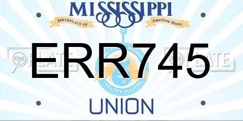 ERR745 Mississippi License Plate