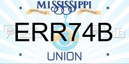 ERR74B Mississippi License Plate