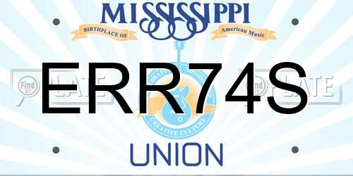 ERR74S Mississippi License Plate