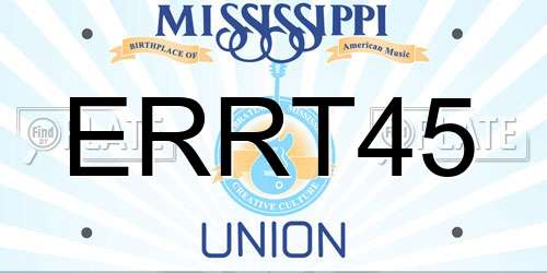 ERRT45 Mississippi License Plate