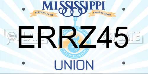 ERRZ45 Mississippi License Plate