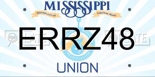 ERRZ48 Mississippi License Plate