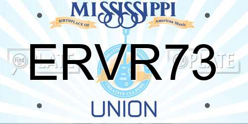 ERVR73 Mississippi License Plate