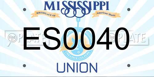 ES0040 Mississippi License Plate