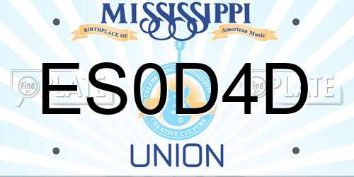 ES0D4D Mississippi License Plate