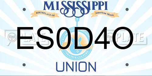 ES0D4O Mississippi License Plate