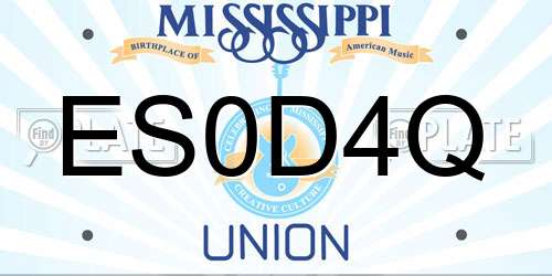 ES0D4Q Mississippi License Plate
