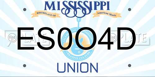 ES0O4D Mississippi License Plate