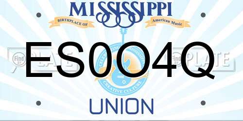 ES0O4Q Mississippi License Plate