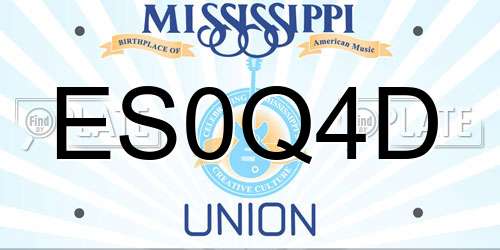 ES0Q4D Mississippi License Plate