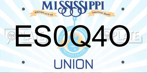 ES0Q4O Mississippi License Plate