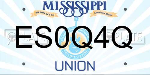 ES0Q4Q Mississippi License Plate
