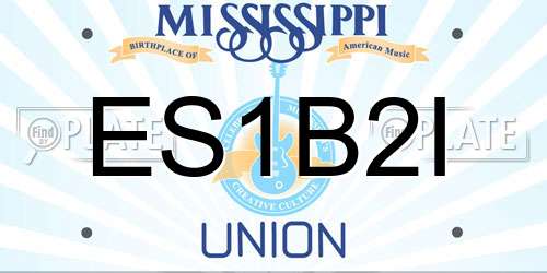 ES1B2I Mississippi License Plate