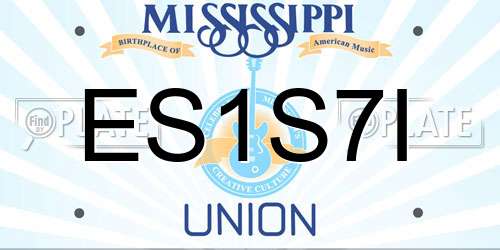 ES1S7I Mississippi License Plate