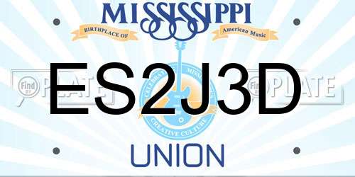ES2J3D Mississippi License Plate